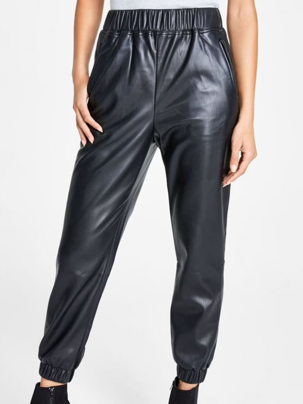 INC Faux Leather Jogger Pants